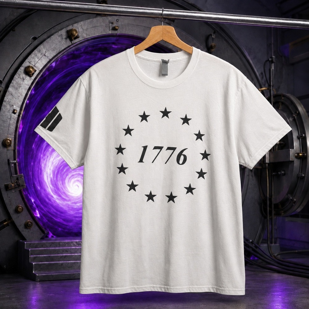 Hodge Twins 1776 Stars Graphic T-Shirt White Mens Small